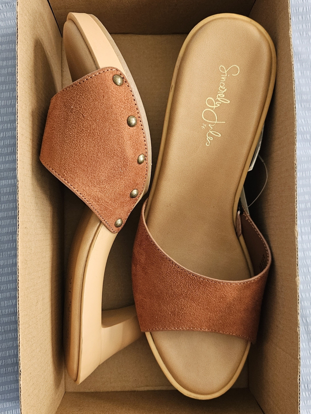 🤎 Sincerely Jules Slide Heels NWT Size 8 Boho Western Studded Sandals 🤎